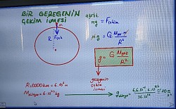 gezegenin çekim ivmesi(dış)